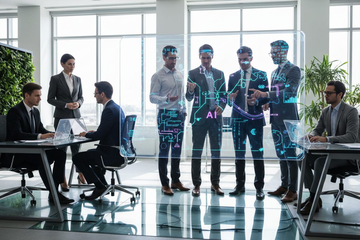 A team seting up AI module in company 